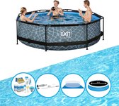 EXIT Zwembad Stone Grey - Frame Pool ø300x76cm - Plus bijbehorende accessoires