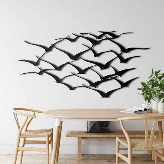 Décoration murale |Grues décor Métal | Métal - Art mural | Décoration murale | Salle de séjour |Noir| 90x46cm