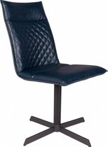 stoel Ivar 89,5 cm staal/kunstleer donkerblauw/zwart