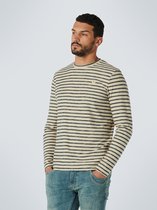 No Excess Mannen Ronde Hals T-Shirt Met Lange Mouwen Blauw