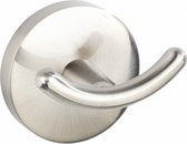 wandhaak Duo Cuba 5 x 5,5 cm RVS matzilver