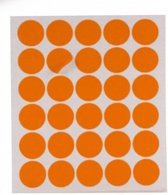 etiketten zelfklevend rond 25 mm papier oranje 150 stuks