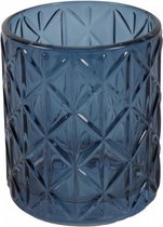 theelichthouder Elliot 10 x 12,5 cm glas blauw