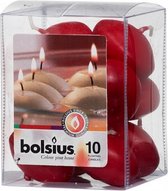 drijfkaarsen 4,5 cm wax rood 10 stuks