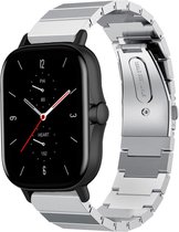 Stalen Smartwatch bandje - Geschikt voor  Amazfit GTS 2  metalen bandje - zilver - Strap-it Horlogeband / Polsband / Armband