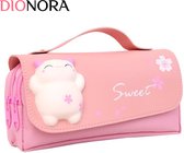 3D kat etui roze - Potlooddoos - Schooletui - Etui - Schrijfwaren - Schoolspullen - Voor Pennen Potloden - Cadeau - Student - Meisjes - Pencil Case -  School Supplies - For Pens Pencils - Gif