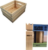 Bex Sport Original Kubb Blanco Koning -Rubberhout inclusief houten opbergkrat