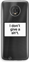 Case Company® - Motorola Moto G6 hoesje - Don't give a shit - Soft Cover Telefoonhoesje - Bescherming aan alle Kanten en Schermrand