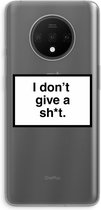 Case Company® - OnePlus 7T hoesje - Don't give a shit - Soft Cover Telefoonhoesje - Bescherming aan alle Kanten en Schermrand