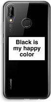 Case Company® - Huawei P20 Lite hoesje - Black is my happy color - Soft Cover Telefoonhoesje - Bescherming aan alle Kanten en Schermrand