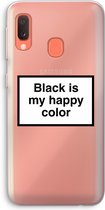 Case Company® - Samsung Galaxy A20e hoesje - Black is my happy color - Soft Cover Telefoonhoesje - Bescherming aan alle Kanten en Schermrand