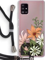 Case Company® - Samsung Galaxy A51 5G hoesje met Koord - Floral bouquet - Telefoonhoesje met Zwart Koord - Bescherming aan alle Kanten en Over de Schermrand