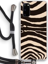 Case Company® - Samsung Galaxy S20 hoesje met Koord - Arizona Zebra - Telefoonhoesje met Zwart Koord - Bescherming aan alle Kanten en Over de Schermrand