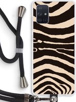 Case Company® - Samsung Galaxy A71 hoesje met Koord - Arizona Zebra - Telefoonhoesje met Zwart Koord - Bescherming aan alle Kanten en Over de Schermrand