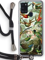 Case Company® - Samsung Galaxy A21s hoesje met Koord - Haeckel Trochilidae - Telefoonhoesje met Zwart Koord - Bescherming aan alle Kanten en Over de Schermrand