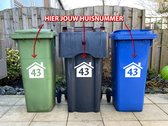 Goldengifts.nl - container sticker - 3 delige voordeelset - huisnummer - 20 x 15,5 cm - wit - kliko sticker - afvalcontainer - kliko sticker voordeelset - klikostickers - huisnumme