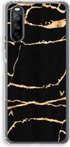 Case Company® - Sony Xperia 10 III hoesje - Gouden marmer - Soft Cover Telefoonhoesje - Bescherming aan alle Kanten en Schermrand
