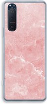 Case Company® - Sony Xperia 5 II hoesje - Roze marmer - Soft Cover Telefoonhoesje - Bescherming aan alle Kanten en Schermrand
