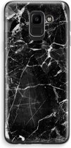 Case Company® - Samsung Galaxy J6 (2018) hoesje - Zwart Marmer - Soft Cover Telefoonhoesje - Bescherming aan alle Kanten en Schermrand