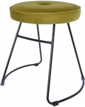 kruk 43 x 47 x 46 cm fluweel/staal zwart/groen