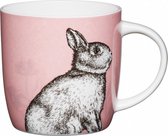 mok Rabbit Fine Bone China 425 ml porselein roze