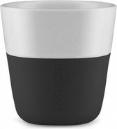 kop Espresso 80 ml porselein/siliconen zwart 2 stuks