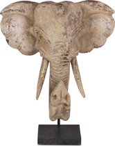 Decoratieve houten olifanten hoofd op standaard |