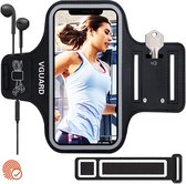 Sportarmband voor mobiele telefoon, joggen, hardlopen, hardloop armband voor iPhone, Samsung Galaxy, Huawei met scherm tot 6,2" tas voor sleutelkabels, sleutelhouder en kaart Slot-