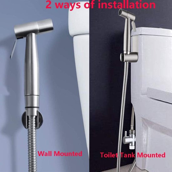 Bidet - Handdouche/kraan - Water sproeier/spray - Toilet/badkamer - Montage set - 1,5M slang - Multifunctioneel - RVS – Zilver - BetterSells