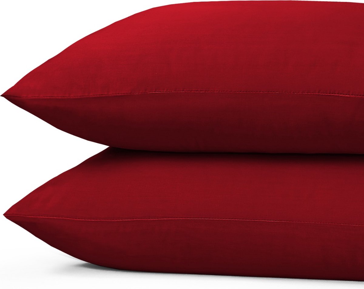 Princess Line Kussenslopen 100% Zachte Katoen - 60x60 cm - (set van 2 stuks) -Rood