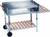 barbecue op wielen 98 x 56 x 85 cm RVS zilver