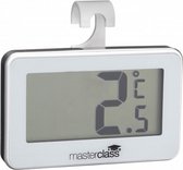 koelkast- en vriezerthermometer 7,5 x 7,5 cm zilver