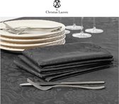 Servetten - Christian Lacroix - Luxe servetten - Damast Jacquard - Zwart - Set van 4 servetten