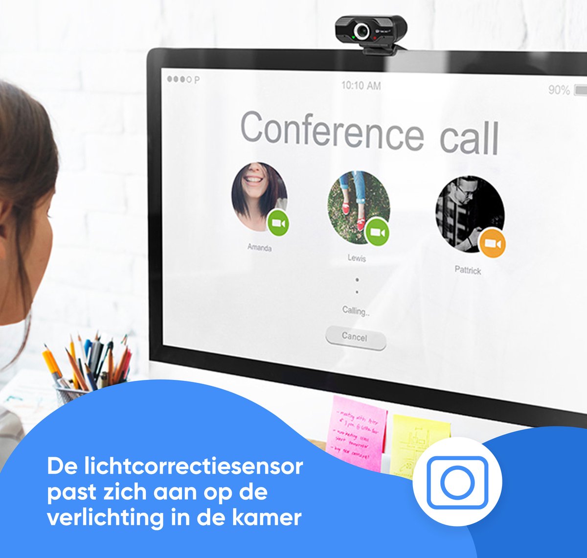 Webcam Full HD met microfoon - compact en betaalbaar thumbnail 4