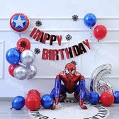 Spiderman Verjaardag Versiering 25 stuks – 4 Jaar - Spiderman feestversiering – Spiderman ballonnen – Thema feest / kinder verjaardag – Kinderverjaardag versiering – Feestversierin