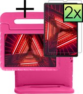Hoesje Geschikt voor Lenovo Tab M10 FHD Plus 2nd Gen Hoesje Kinderhoes Shockproof Hoes Kids Case Met 2x Screenprotector - Roze