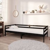 Slaapbank met matras massief grenenhout zwart 90x200 cm