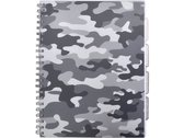 projectboek Camouflage A4 polypropyleen/papier grijs
