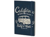 notitieboek California 21 x 13 cm karton/papier blauw