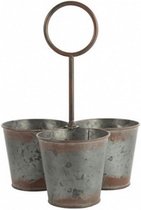 bloempot Jack 23 x 30 cm staal/nikkel grijs