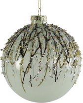 kerstbal Lilly 10 cm glas lichtgroen