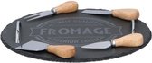 kaasplankset rond 5 stuks 30 cm zwart/bruin