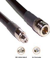 3 meter LMR 400 kabel- Low Loss kabel - LMR-400 - Helium antenne kabel - RP SMA male naar N female - Coax - outdoor helium kabel