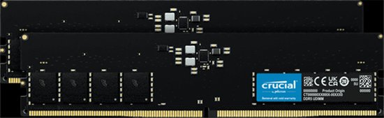 DDR5 32GB PC 4800 CL40 KIT (2x16GB) Crucial Single Rank