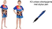 K3 Short Pyjama - Shortama - Unisex - Hanne - Marthe - Julia. Maat 110/116 cm - 5/6 jaar + EXTRA 1 Stylus Pen.