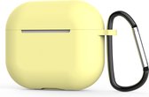 Jumada's "Geschikt" voor Apple Airpods hoesje - Geschikt voor Airpods 3 - Softcase - Geel - Beschermhoesje - Met clip