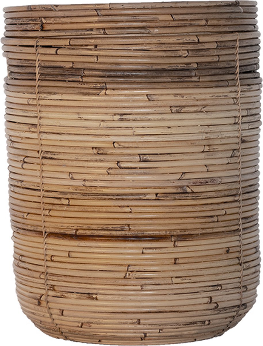 Wasmand Stripe Geel Ø35cm (klein) - Het Mandenhuys