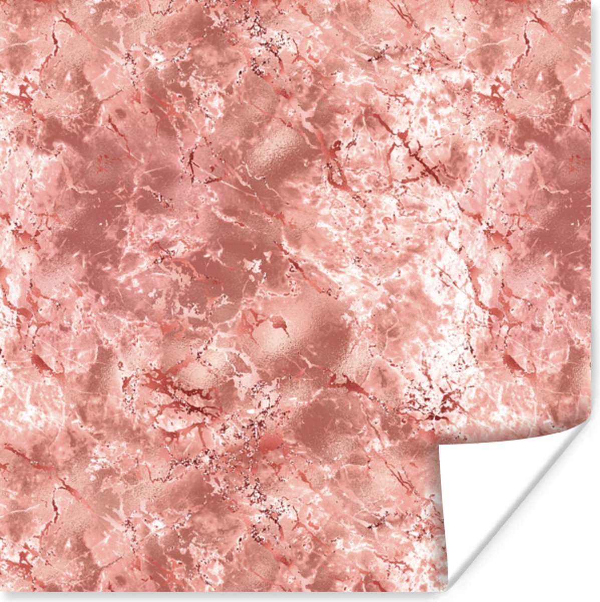 Poster Rosé - Marmer - Stenen - Luxe - 30x30 cm