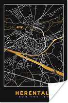 Poster Stadskaart - Plattegrond - Kaart - Goud - Herentals - 80x120 cm