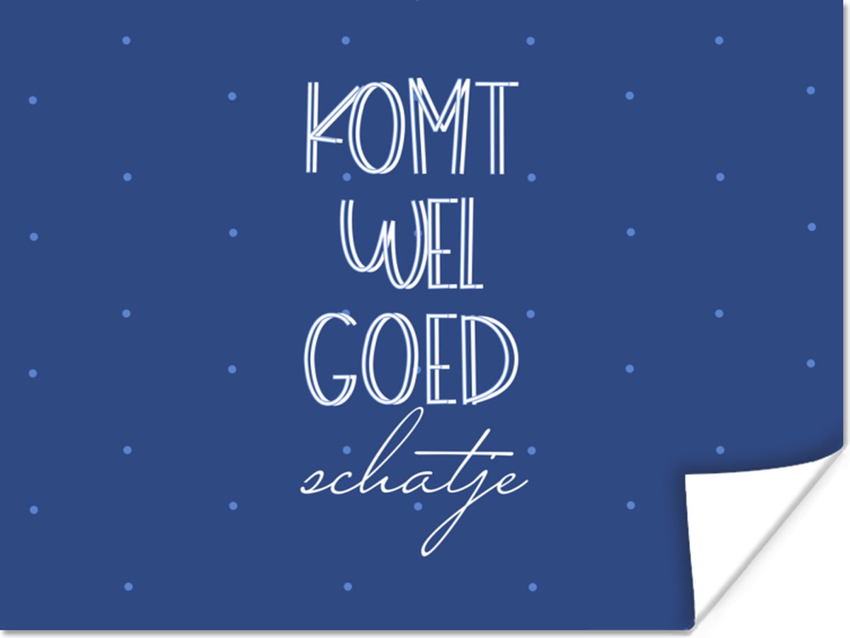Poster Get well soon - Quotes - Stippen - 80x60 cm